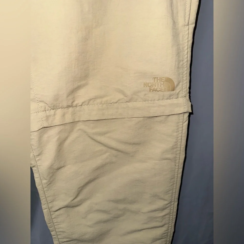 The North Face Adult Mens Convertible Pant Shorts 34 Tan Khaki Belted Outdoor